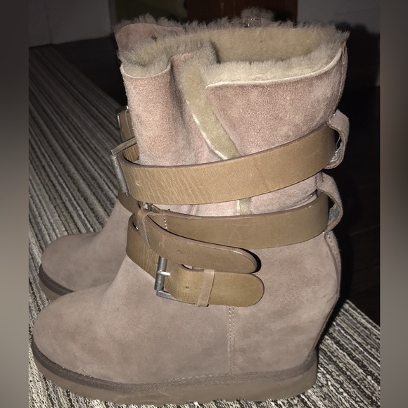 Suede wedge winter boots - Picture 2 of 4
